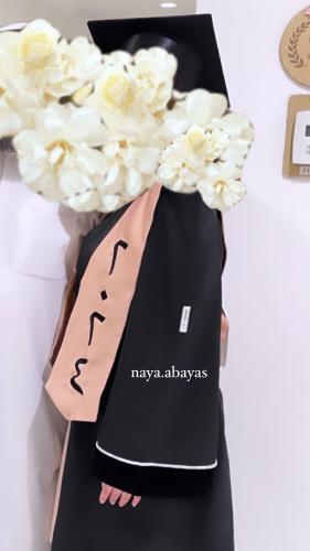 عبايا تخرج اسود وشاح روز قولد