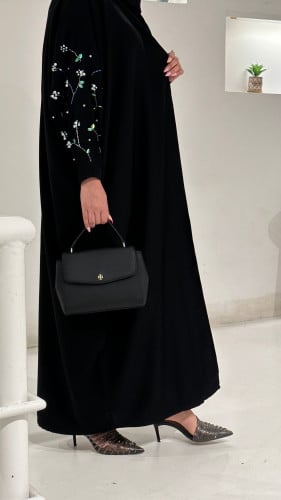 عبايا كريب الكم شك خرز ولؤلؤ
