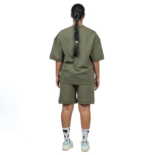 Olive T-shirt and shorts set