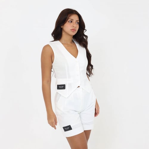 Linen shirt and shorts set - natural