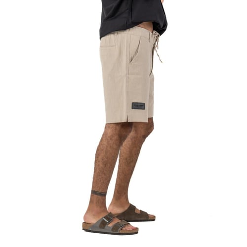 Beige Linen Shorts