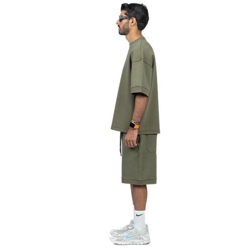 Olive T-shirt and shorts set