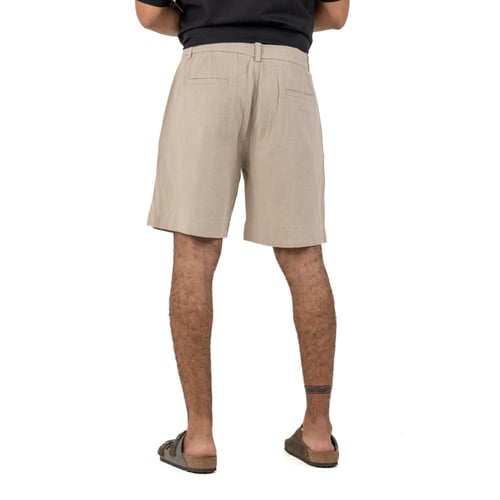 Beige Linen Shorts