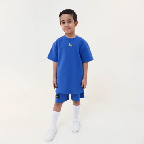 Blue T-shirt and shorts