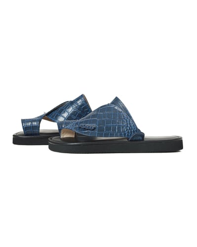 حذاء كحلي بجلد بطن التمساح