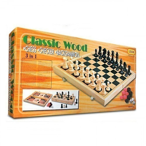 لعبة شطرنج ودامة وطاولة بلاستك 3in1