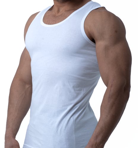 بوكس (6) قطع فنيلة رجالي علاقي أبيض BOX-CL-202