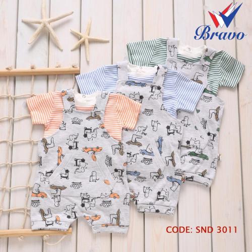 طقم تيشيرت ودنغري صيفي - SND3011