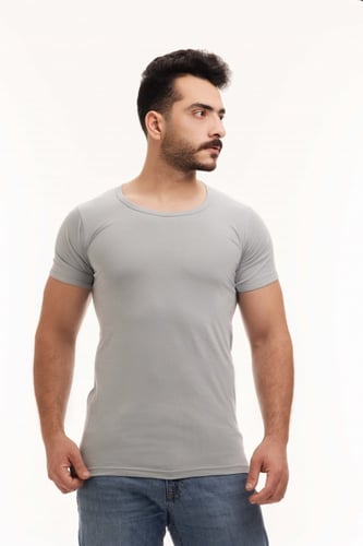 فنيلة نصف كم دائري ملون