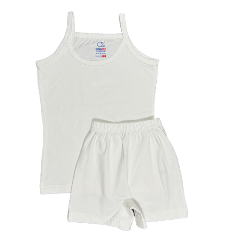 بوكس 3 قطع طقم بناتي تي شيرت حمالة رفيعة+شورت ليكر...