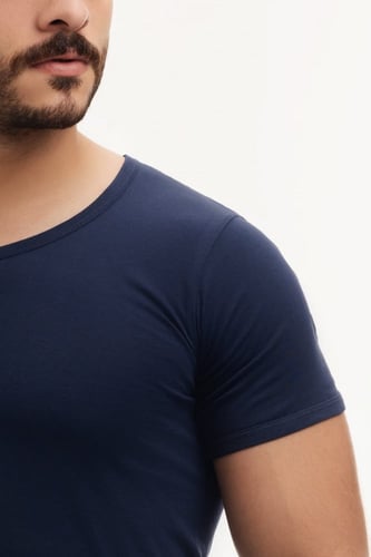 بوكس (6) قطع فنيلة رجالي نصف كم دائري ملون