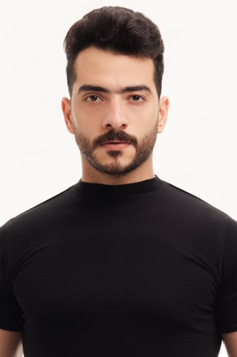 بوكس (6) قطع فنيلة رجالي نصف كم حلق أسود BOX-CL-18...