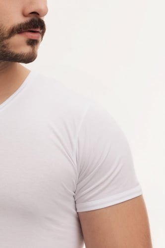 بوكس (6) قطع فنيلة رجالي نصف كم سبعة أبيض BOX-CL-1...