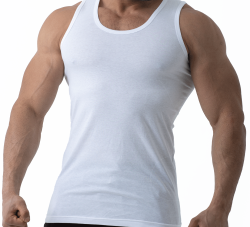 بوكس (6) قطع فنيلة رجالي علاقي أبيض BOX-CL-202