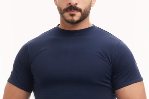 فنيلة نصف كم حلق ملون