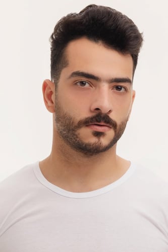 فنيلة رجالي نصف كم دائري أبيض CL-18R