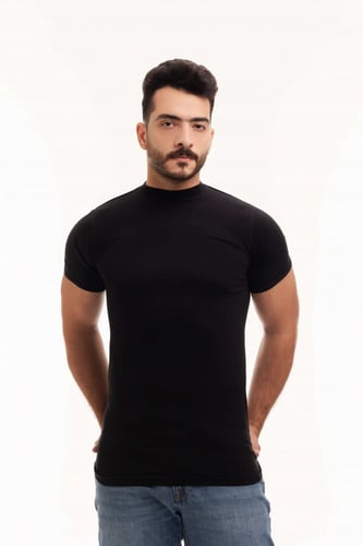 بوكس (6) قطع فنيلة رجالي نصف كم حلق أسود BOX-CL-18...