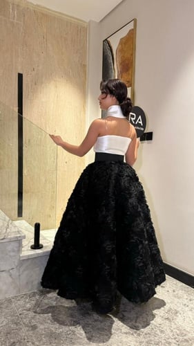 Tuxedo Bloom Gown