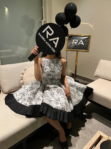 Monochrome Bloom Dress