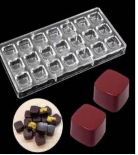 قالب شوكلاته اكريلك مربع