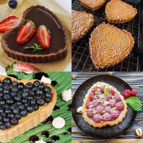 قوالب تارت على شكل قلب