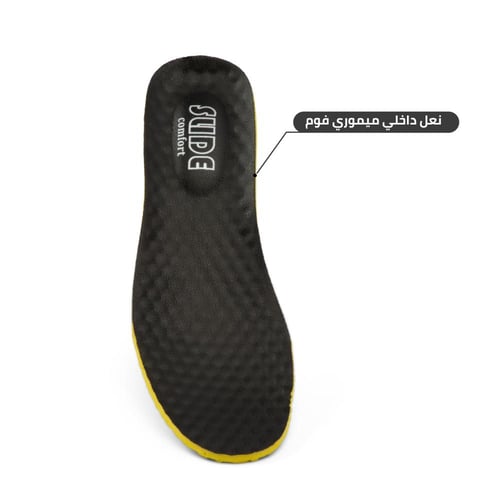 حذاء كاجوال جلد أسود بنعل طبي