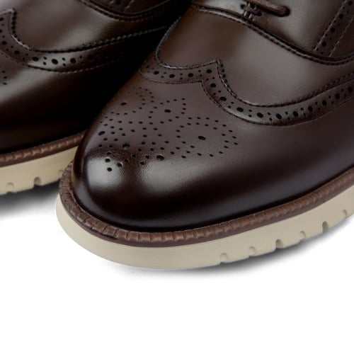 جزمة رسمية جلد طبيعي باللون كافي