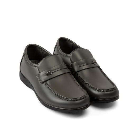 حذاء رسمي طبي من الجلد الطبيعي رمادي