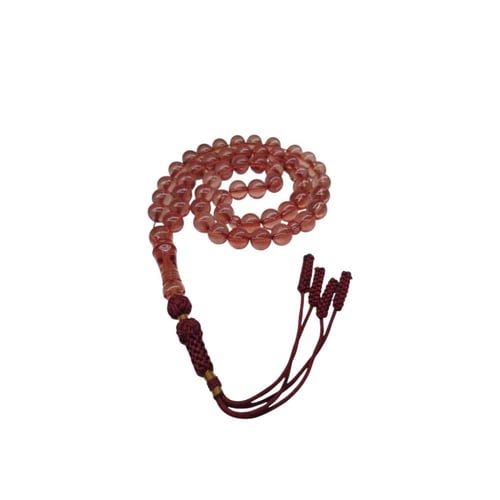 سبحة زعفرانية لون عسلي شفاف