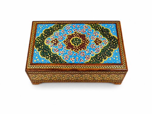 علبة خشب صناعة يدوية كبيرة
