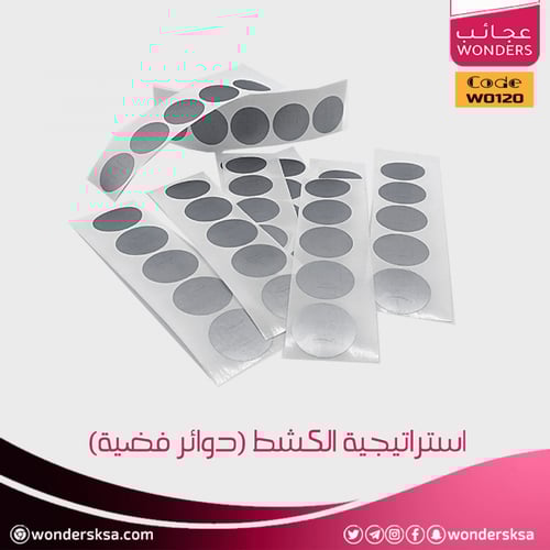 استراتيجية ملصقات اكشط واربح (دوائر فضية)