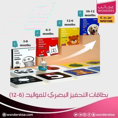 بطاقات التحفيز البصري للمواليد (6-12)