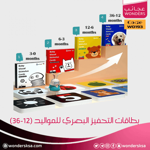 بطاقات التحفيز البصري للمواليد (12-36)