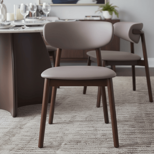 طاولة طعام دائرية بنية مع 6 كراسي – تصميم عملي لعا...