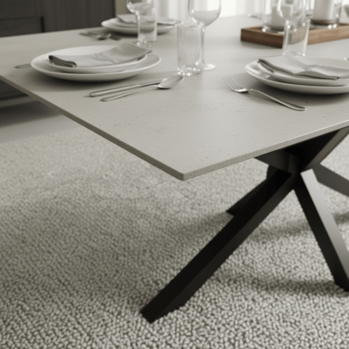 طقم طاولة طعام سيراميك رمادي مستطيل – طاولة + 8 كر...