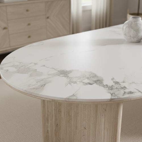 طاولة طعام سيراميك مع 8 كراسي – فخامة بيضاوية بطاب...