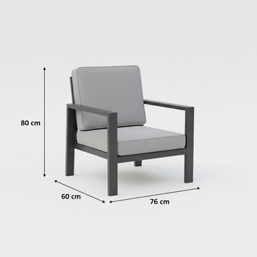 جلسة خارجية ألمنيوم رمادي – تصميم مودرن عملي