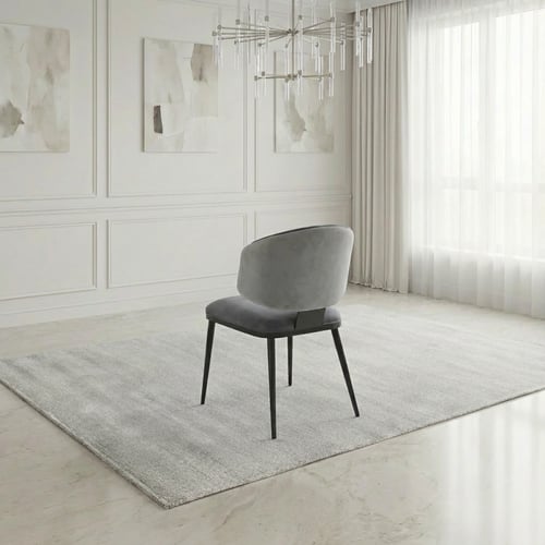 طقم سفرة رخامي مع 6 كراسي رمادي واسود مثالي للعائل...