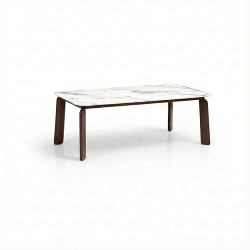 طقم سفرة رخامي مع 6 كراسي بني وبيج فخامة عصرية