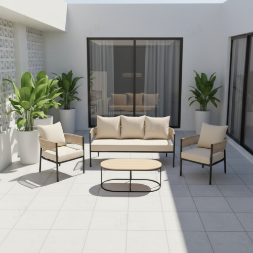 طقم جلوس خارجي 5 أشخاص – تصميم عصري وفخم