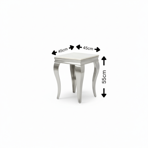 طقم طاولات شاي رخام ملكي مع 4 طاولات جانبية – فضي...