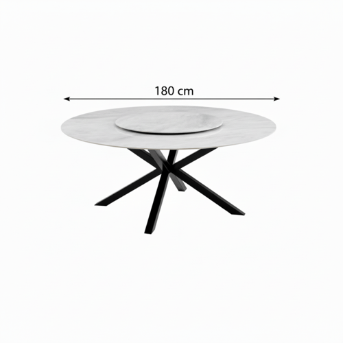 طقم طاولة طعام سيراميك رمادي دائري فاخر – يتسع لـ...