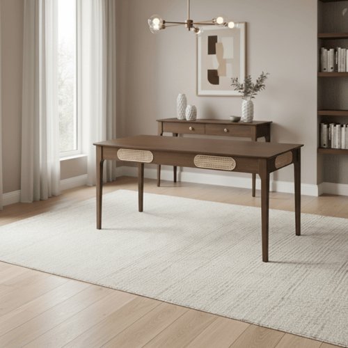 طقم طاولة طعام خشب لون جوز – طاولة + 6 كراسي لمسة...