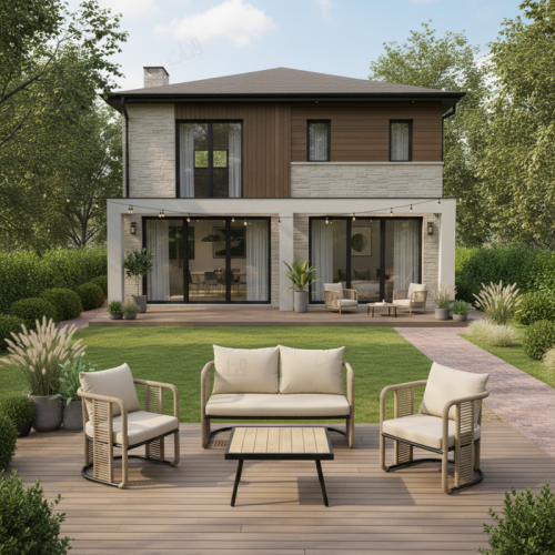 طقم جلوس خارجي 4 أشخاص – تصميم عملي وعصري