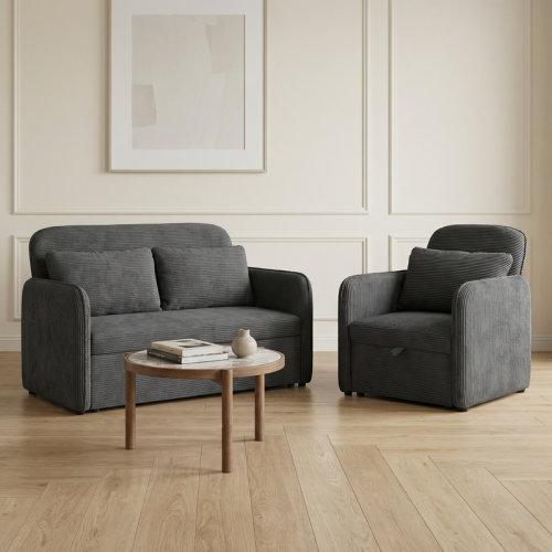 طقم كنب سرير رمادي – أناقة تناسب كل الديكورات