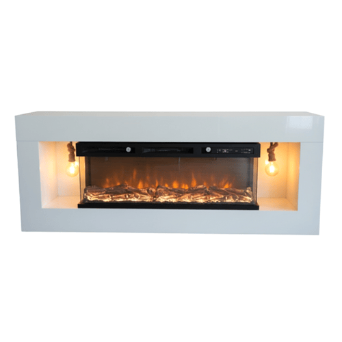 مدفأة كهربائية كبيرة باللون الأبيض بتصميم مستطيل ف...