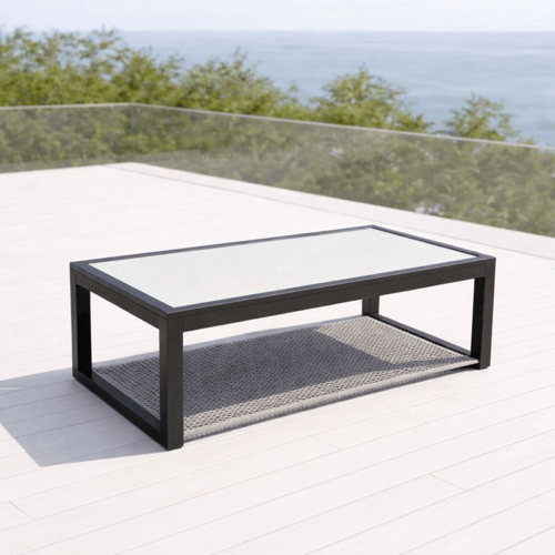 طقم جلسة خارجية فاخر 4 قطع – إطار داكن مع مساند خش...