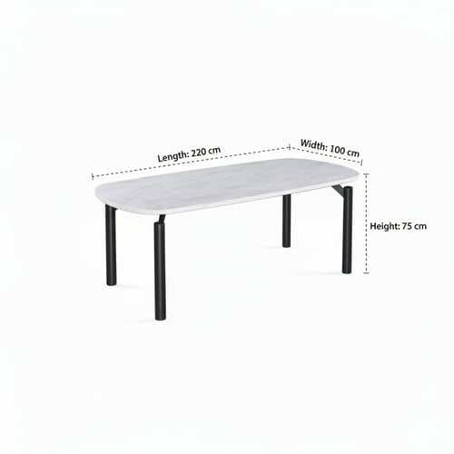 طقم طاولة طعام مستطيل رمادي – فخامة عصرية بحجم كبي...