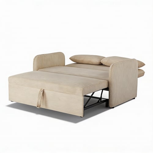 طقم كنب سرير بيج – تصميم عملي بلمسة عصرية