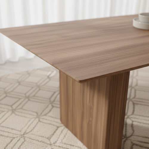 طقم طاولة طعام مستطيل بني – فخامة خشب طبيعي